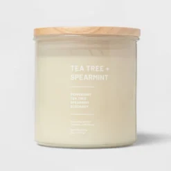 Glass Jar Tea Tree And Spearmint Candle Beige - Threshold™ -Decoration Serie Store GUEST 08840a6f eb81 4eba bdb2 82fa19c57c5b