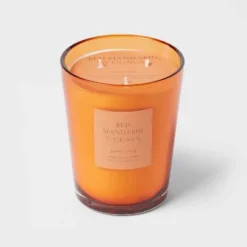 Colored Vase Glass With Dustcover Mandarin & Guava Candle Orange - Threshold™ -Decoration Serie Store GUEST 0935bd9a 1522 4b47 b1ed 14541db7ee27