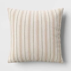 Cotton Flax Woven Striped Square Throw Pillow - Threshold™ -Decoration Serie Store GUEST 198ca62a 31c1 4b5d b1dc 9f59aefb0017