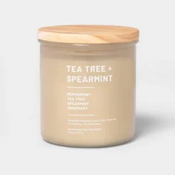 Glass Jar Tea Tree And Spearmint Candle Beige - Threshold™ -Decoration Serie Store GUEST 1ae068be c042 415c a0e0 475aaead92cf