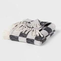 60"x80" Woven Cotton Checkered Bed Throw - Threshold™ -Decoration Serie Store GUEST 21ece0cd d5f6 45ed 8de5 f3cde6fa73bb