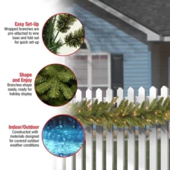 National Tree Company Pre-Lit 'Feel Real' Artificial Christmas Garland, Green, Frasier Grande, White Lights, Plug In, Christmas Collection, 9 Feet -Decoration Serie Store GUEST 2b05e4e5 8bde 4913 9ee3 e841a1681486