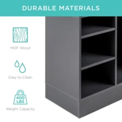 Best Choice Products 46in Shoe Storage Organization Rack Bench For Entryway, Bedroom W/ Padded Seat, 10 Cubbies - Gray -Decoration Serie Store GUEST 317b4c0f 8de9 4cb8 9ebc 4d1094553cf1