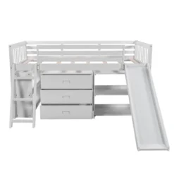 Low Twin Loft Bed With Bookcase, Separate Three Drawers, Pulling Ladder And Slide - ModernLuxe -Decoration Serie Store GUEST 33a23b43 d95a 447f a4e1 2802bfcd6ae3