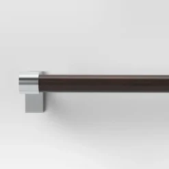 Dark Faux Wood Curtain Rod Nickel - Threshold™ -Decoration Serie Store GUEST 3f1572b1 fc3d 4ce8 8600 dec628aa2d09
