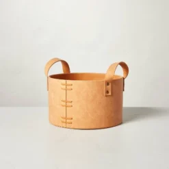 Faux Leather Storage Bin Camel Brown - Hearth & Hand™ With Magnolia -Decoration Serie Store GUEST 44d96e68 729c 45be 9c1d 095880db7830