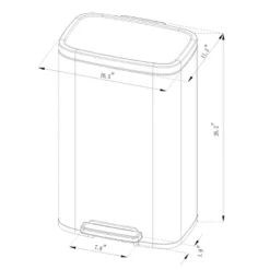 45L Rectangular Step Trash Can - Brightroom™ -Decoration Serie Store GUEST 4a2ac669 6c4c 4843 a3d3 992611e508bc