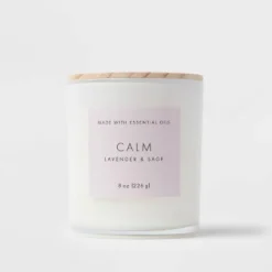 Wood Lidded Glass Wellness Calm Candle - Threshold™ -Decoration Serie Store GUEST 518451c6 213f 4303 ad48 fec583907229