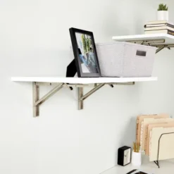 Built Industrial 2 Pack Folding L Wall Shelf Bracket, 10 Inch Collapsible Hardware With Locking Hinge For Garage Shelves, Holds 120lbs -Decoration Serie Store GUEST 555ad0b8 e83d 42c4 af02 5dfe3c43b4ec