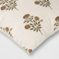 Block Print Floral Square Throw Pillow - Threshold™ -Decoration Serie Store GUEST 57e91232 2ec8 444c 891d 5a29c5eb3bd7