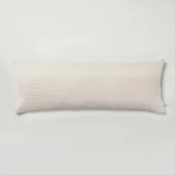 16"x42" Slub Center Stripe Oversized Lumbar Bed Pillow - Hearth & Hand™ With Magnolia -Decoration Serie Store GUEST 59c94da2 2910 417b 9717 22b1103abb33