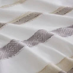 Madison Park 5pc Cove Clipped Jacquard Comforter Set White/Assorted Beiges -Decoration Serie Store GUEST 5e050b15 cb07 4d79 847d 6024140b83fa