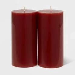 2pk Pillars Warm Cider & Cinnamon Red - Threshold™ -Decoration Serie Store GUEST 5fecdd6e 5da9 48e9 866c c72973a56b09