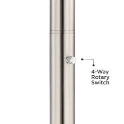 Possini Euro Design Light Blaster Art Deco Torchiere Floor Lamp 72 1/2" Tall Brushed Nickel LED Frosted Glass Bowl Shade For Living Room Bedroom House -Decoration Serie Store GUEST 739e6cc9 5288 4837 b117 bf279c8a9867