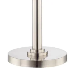 Possini Euro Design Light Blaster Art Deco Torchiere Floor Lamp 72 1/2" Tall Brushed Nickel LED Frosted Glass Bowl Shade For Living Room Bedroom House -Decoration Serie Store GUEST 747359a6 d584 47ae b07c fb1b6d29859e