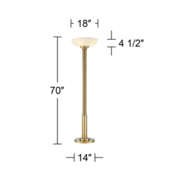 Possini Euro Design Modern Torchiere Floor Lamp 70" Tall Warm Antique Gold Metal Glass Shade For Living Room Reading Bedroom Office Uplight -Decoration Serie Store GUEST 7bdc77bc 79d5 466a 871f 3a2fced46fbb