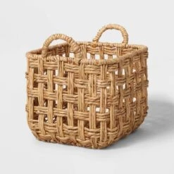Twisted Open Checkered Weave Milk Crate Natural - Brightroom™ -Decoration Serie Store GUEST 7cdb0b06 63dd 4c9e 9054 23599ff003c3
