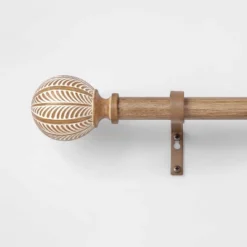 Carved Light Woodtone Ball Curtain Rod Natural - Opalhouse™ -Decoration Serie Store GUEST 7e070734 076e 44dc 94e6 de22767e0af4