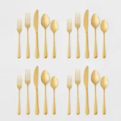 20pc Harrington Flatware Set Gold - Threshold™ -Decoration Serie Store GUEST 83f8ea2e 2885 4bf8 9e92 e1aa54e1e88c