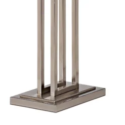 Possini Euro Design Modern Floor Lamp 62" Tall Brushed Nickel Openwork Rectangular Profile Off White Fabric Shade For Living Room Reading -Decoration Serie Store GUEST 8b7ff47a 428f 40e2 8e52 8e425d2241d9