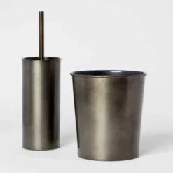 Aluminum Toilet Brush And Holder Set With Aged Metal Finish Gray - Threshold™ -Decoration Serie Store GUEST 8ef08b23 f6d2 4c7b 8990 b0c2c3aed888