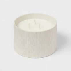 Textured Straight Side Ceramic Warm Cider & Cinnamon Candle White - Threshold™ -Decoration Serie Store GUEST 913d534b 649d 4c6d 9f5e ee9feea56dbd