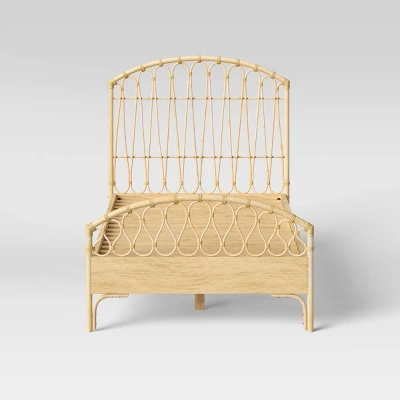 Twin Rattan Kids' Bed Natural - Pillowfort™ 1 Twin Rattan Kids' Bed Natural - Pillowfort™