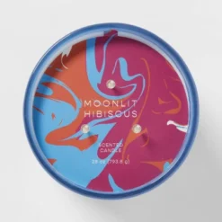 28oz Glass Moonlit Hibiscus Candle Light Blue - Opalhouse™ -Decoration Serie Store GUEST 9562dc6d 4e42 481c 91d9 1f68f9f8ac72