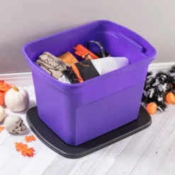 Sterilite 18 Gallon Orange Plastic Storage Container Bin Tote With Black Lid, Halloween -Decoration Serie Store GUEST 9dc3b4f0 da47 495d 8c29 b72e0c686a57