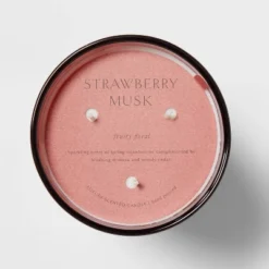 Colored Vase Glass With Dustcover Strawberry Musk Candle Red - Threshold™ -Decoration Serie Store GUEST a1481056 0056 434b 8190 eafa8bcfa251