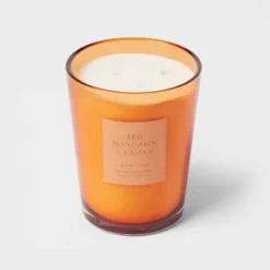 Colored Vase Glass With Dustcover Mandarin & Guava Candle Orange - Threshold™ -Decoration Serie Store GUEST aa27f146 dfa7 4f00 a5e8 351ea0849844
