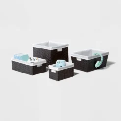 16" X 9" X 6" Lined Woven Media Bin Black - Brightroom™ -Decoration Serie Store GUEST ac4ff65f f7b2 48fa aa42 7459f63d7c52