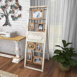 Wood 6 Slot Wall Photo Frame With Floor Stand Brown - Olivia & May -Decoration Serie Store GUEST b540e4d7 9fd9 4e38 b76b 251ffd7c0f50