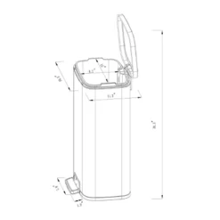 45L Rectangular Step Trash Can - Brightroom™ -Decoration Serie Store GUEST bc44a777 3ad8 456c b42b 05cf0b17d67c