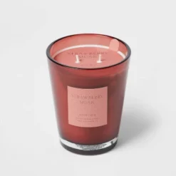 Colored Vase Glass With Dustcover Strawberry Musk Candle Red - Threshold™ -Decoration Serie Store GUEST bff6ffbf c36a 4e82 a556 ba31fee10532