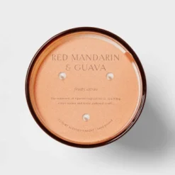 Colored Vase Glass With Dustcover Mandarin & Guava Candle Orange - Threshold™ -Decoration Serie Store GUEST d3b0111f a038 45b0 94b7 4c6c85a435e3