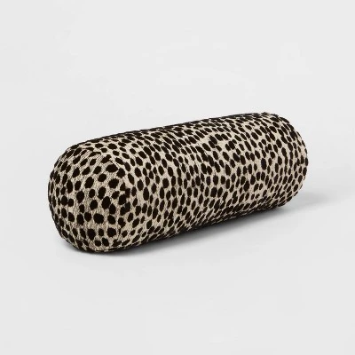 Bolster Jacquard Leopard Decorative Throw Pillow Black/Natural - Threshold™ 2 Bolster Jacquard Leopard Decorative Throw Pillow Black/Natural - Threshold™ - Image 2
