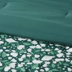 Floral Printed Microfiber Reversible Comforter & Sheets Set Dark Green - Room Essentials™ -Decoration Serie Store GUEST df79204e d53f 4796 9fc1 6fecf011d658