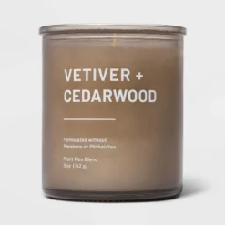 Glass Jar Vetiver And Cedarwood Candle Brown - Threshold™ -Decoration Serie Store GUEST dfa4fefe 0ef4 4373 802b 4787eff784da