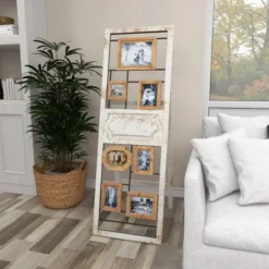 Wood 6 Slot Wall Photo Frame With Floor Stand Brown - Olivia & May -Decoration Serie Store GUEST e07ede80 ff59 4d78 95f1 3c6851e1b172