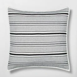 Textured Stripe Pillow Sham Dark Gray/Cream - Hearth & Hand With Magnolia -Decoration Serie Store GUEST e5d23bbb adcc 4d87 a960 dc48647436f7