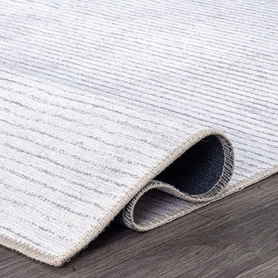 World Rug Gallery Contemporary Distressed Stripe Machine Washable Area Rug 4 World Rug Gallery Contemporary Distressed Stripe Machine Washable Area Rug - Image 4