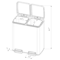 60L Stainless Steel Step Trash And Recycle Can - Brightroom™ -Decoration Serie Store GUEST e7721439 02d4 4cbb 994a 7467bdac2ef2
