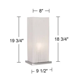 360 Lighting Cube Modern Accent Table Lamp 19 3/4" High White Ribbon Fabric Shade For Bedroom Living Room Bedside Nightstand Office Kids Family House -Decoration Serie Store GUEST ed4bd12c 3cd4 42c5 bc5f 8d011486a1f9