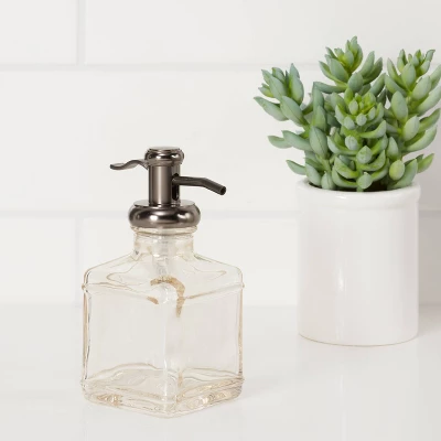 Short Antique Glass Soap Pump Brown - Threshold™ 1 Short Antique Glass Soap Pump Brown - Threshold™