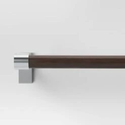 Dark Faux Wood Curtain Rod Nickel - Threshold™ -Decoration Serie Store GUEST f65030f0 7be0 425c 96b7 548c0d49cc46