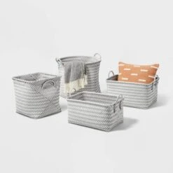 Large Woven Rectangular Storage Basket Gray/White - Brightroom™ -Decoration Serie Store GUEST f7afc392 cd5f 4f5b b71c de34f8204ec5